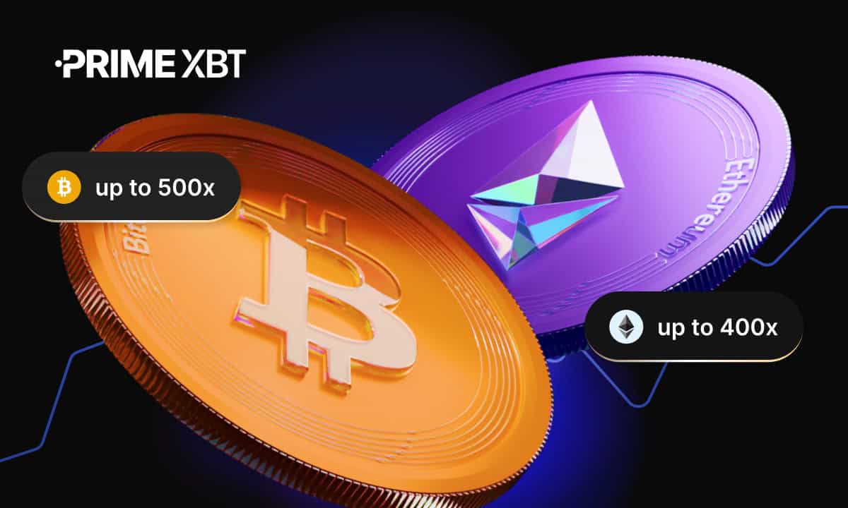 Обновления PrimeXBT Leverger на биткойнах и Ethereum: BTC до 500X, ETH до 400X