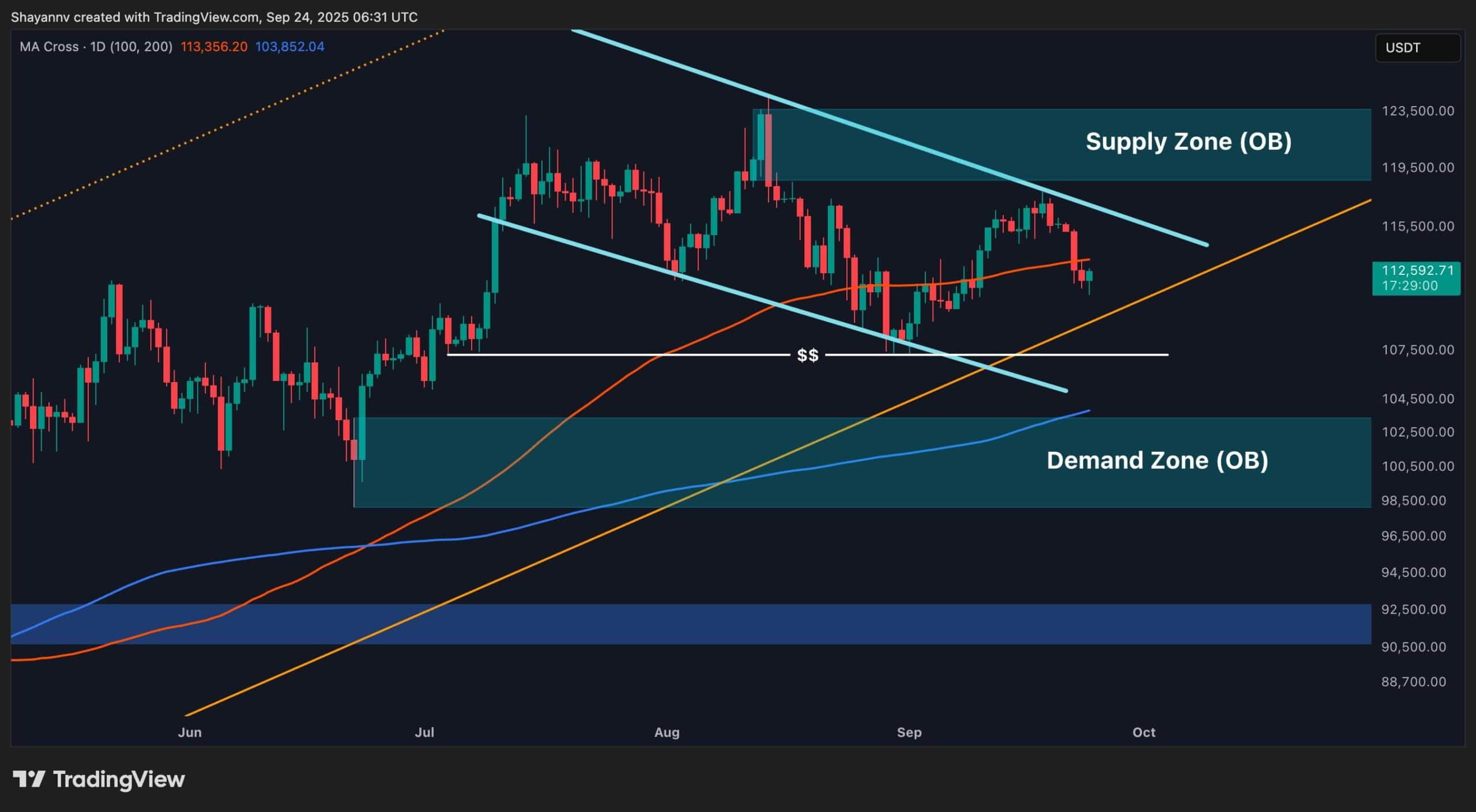 Анализ цен на биткойн: BTC упадет ниже 110 тыс. Долл. США на этой неделе?